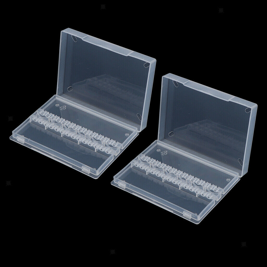 2pcs Nail Art Drill Bit Holder Stand Polishing Bit Organizer Box Case Clear