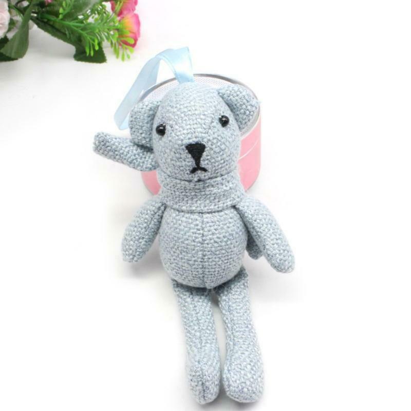 Soft Plush Linen Bear Keyring with Soft PP Cotton Mini Bear Key Chain