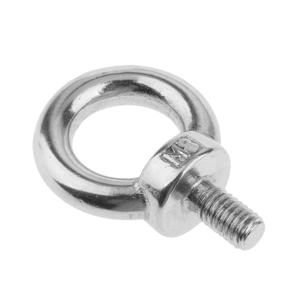 10pcs M8 Eye Bolt 316 Stainless Steel Shade Sail Boat Roof Rack Nut 8mm