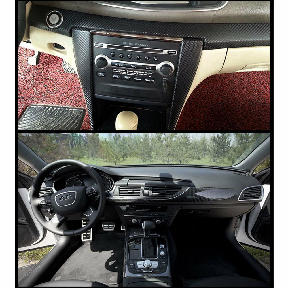 5D Auto Accessories Glossy Carbon Fiber Vinyl Film Car Interior Wrap Stickers