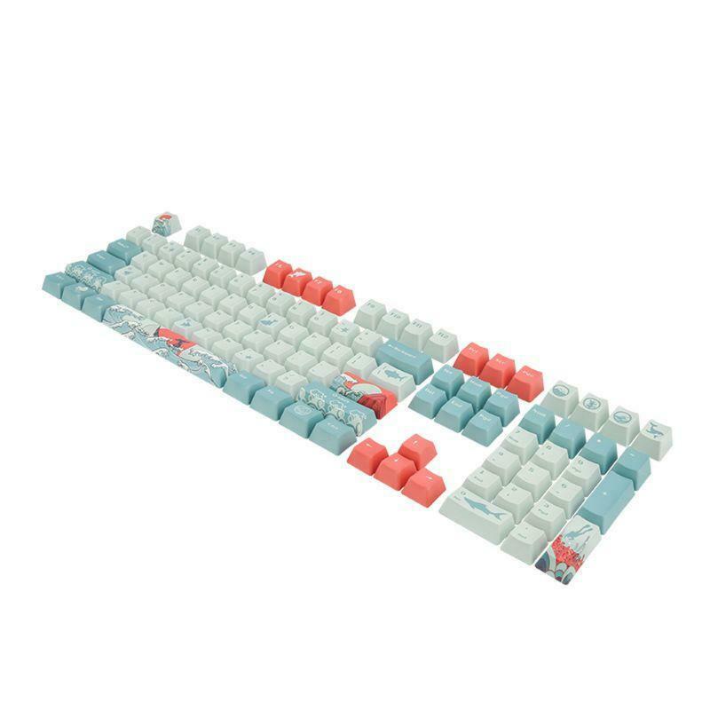 5 Sides Dye-Sublimation 108 Ukiyo-e Sea Waves Keycap Mechanical Keyboard Keycaps