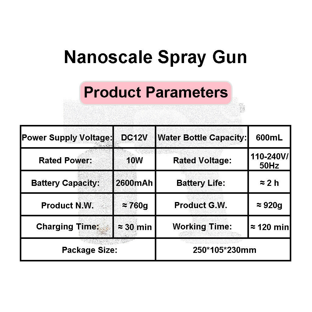 600ml Blue Light Disinfectant Fogging Paint Sprayer Household Portable