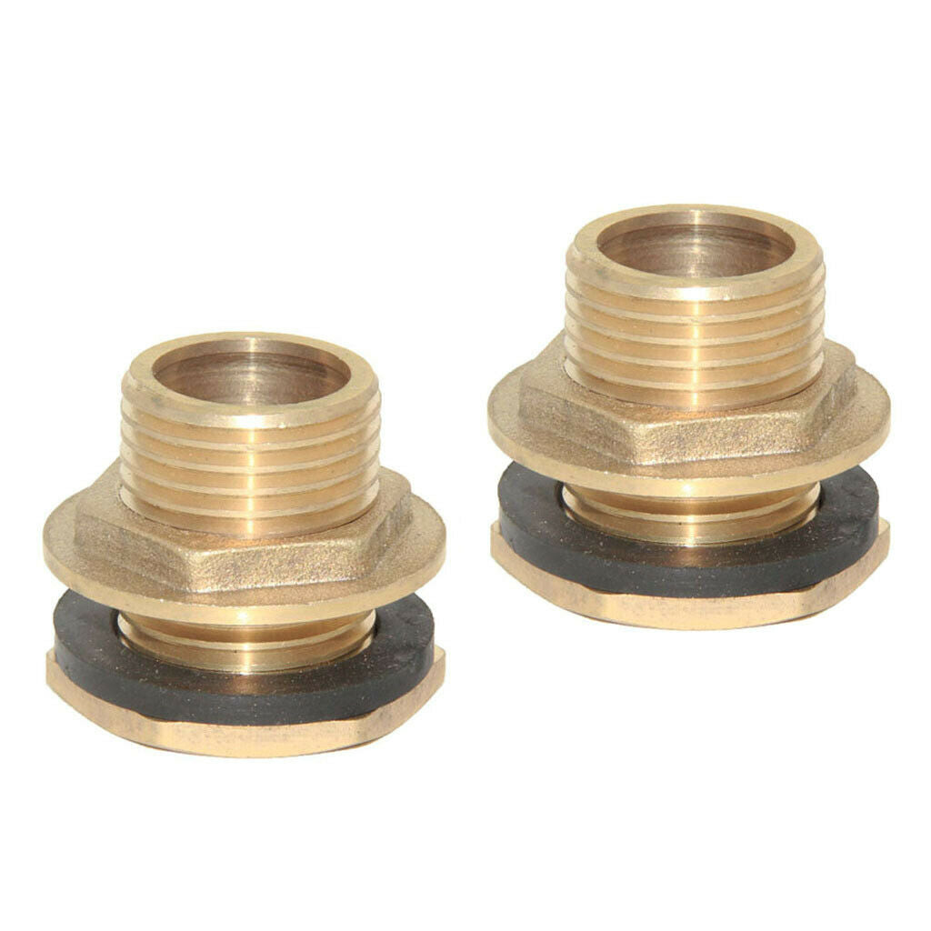 2Pcs DN15 Brass Water Tank Hose Connector Faucet Fittings Pipe Fittings