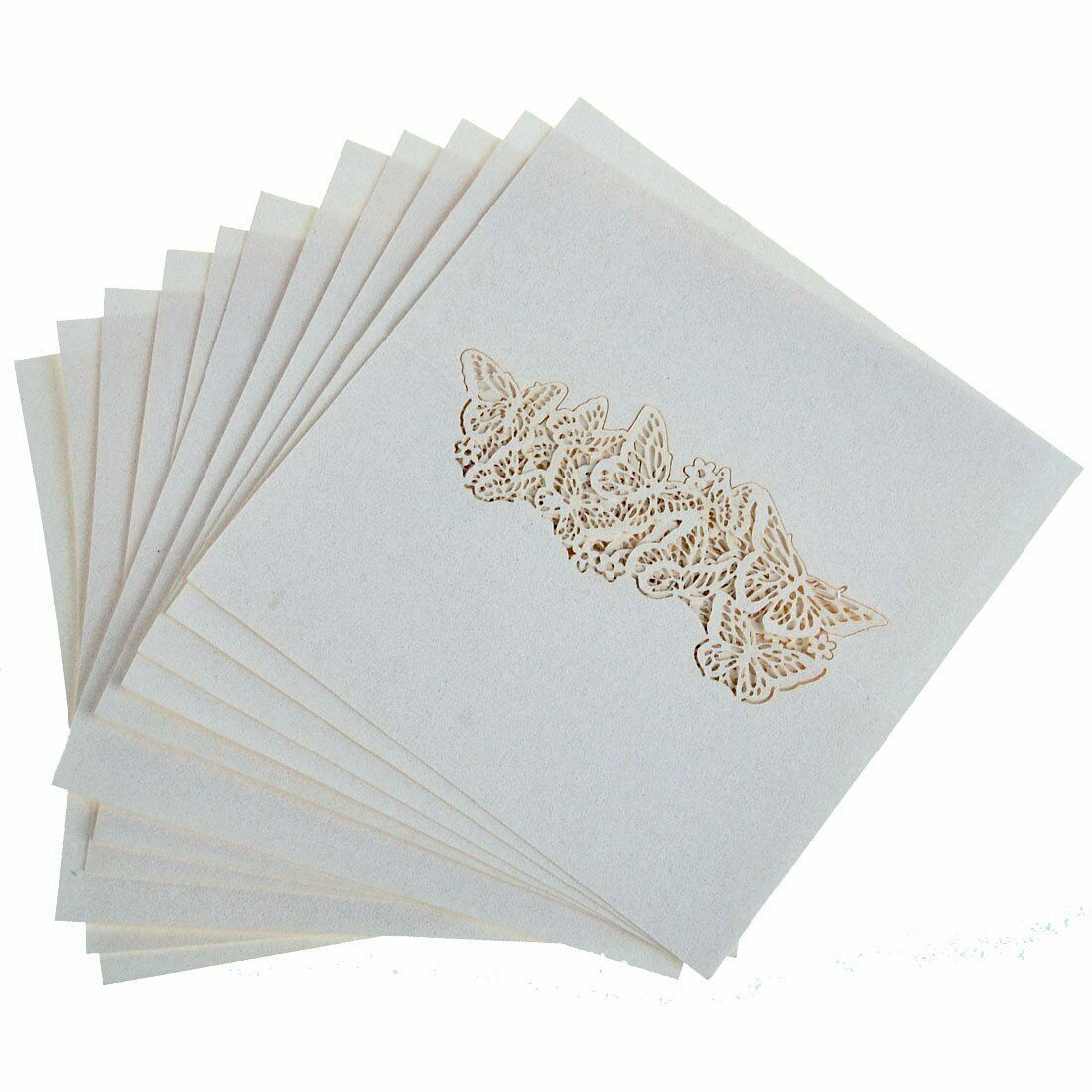 50 Butterflies  Cut Name Place Cards Wedding Guest Table Cards White
