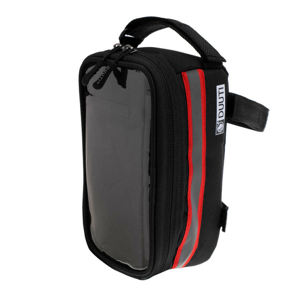 Cycling Bicycle Bike Front Tube Bag Frame Pannier Case Red Reflect Tape