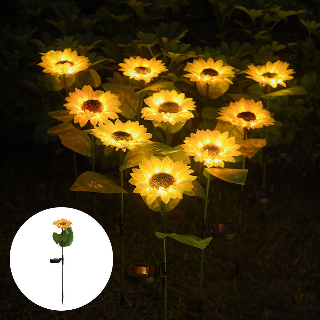 Outdoor LED Solar Powered Garden Stake Light Yard Porch Pathway Path Outside