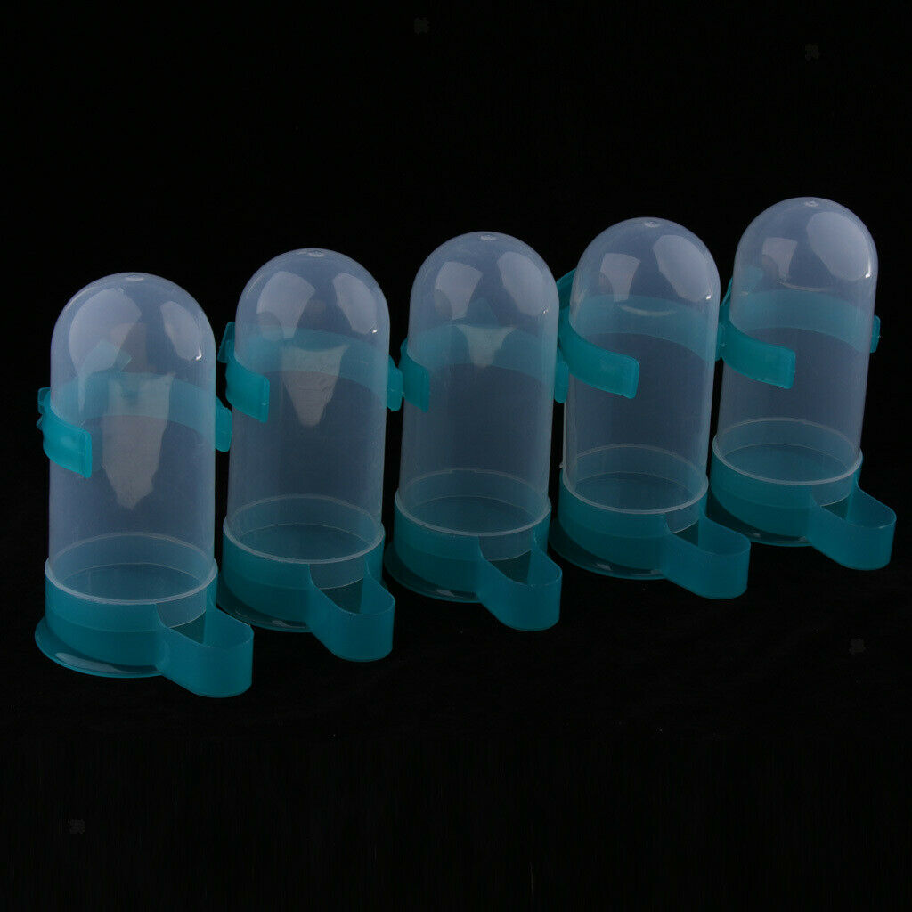 5 Pcs Bird Pigeon Parrot Automatic Feeder Water Food Dispenser Green L