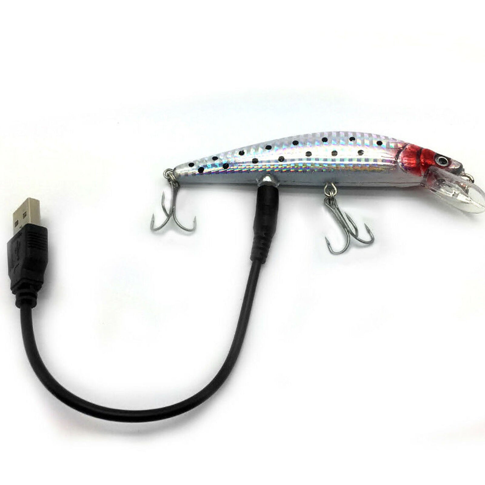 USB Fishing Lures LED Electric Vibrate Charging Fish Lure Bait Hook_Rechargeable