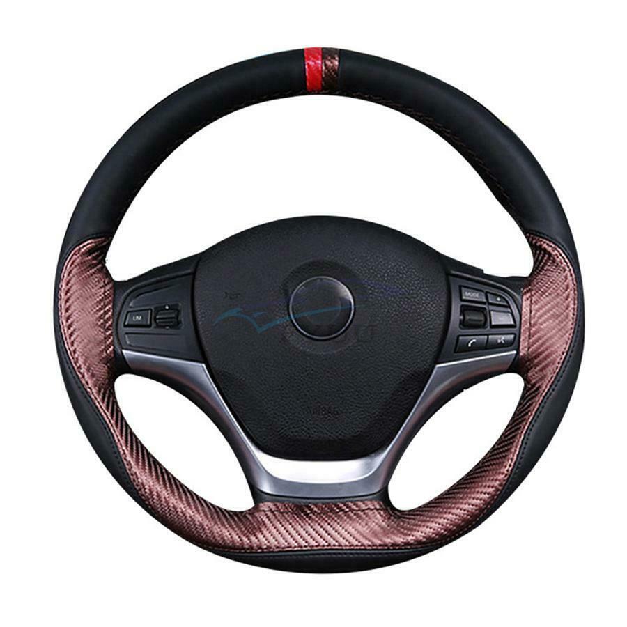 1 Piece Carbon Fiber Anti-slip Decoration Car Steering Wheel Protection Cover