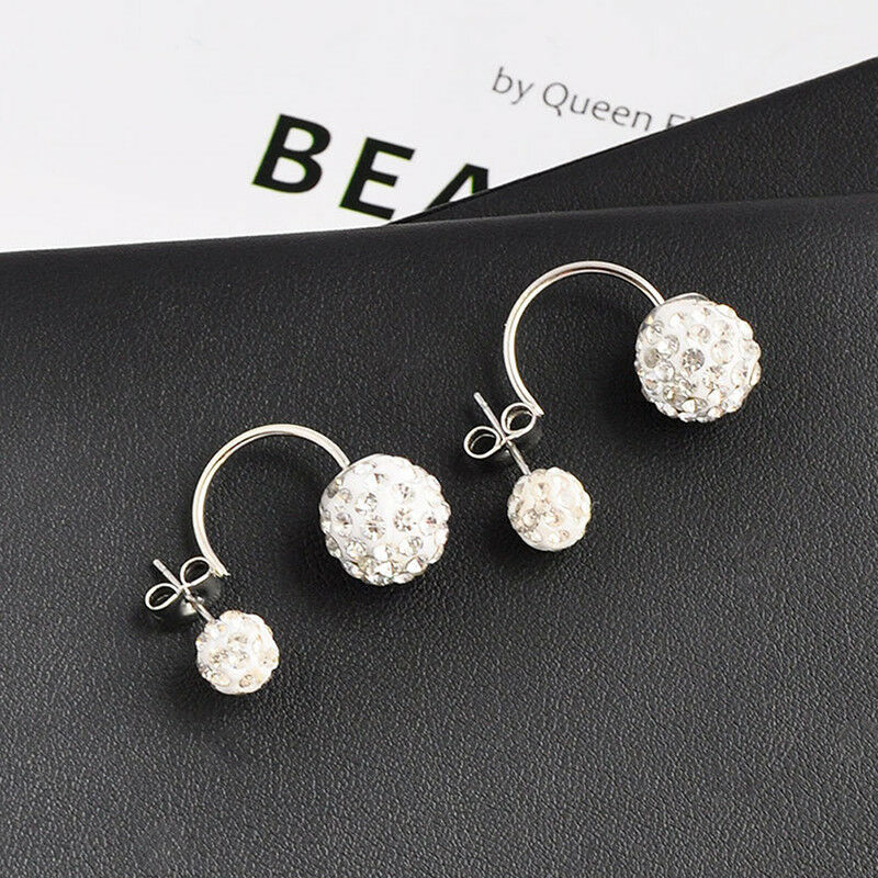 Fashion Crystal Ball Waterdrop Necklace Earrings Jewelry Set For Wedding .l8