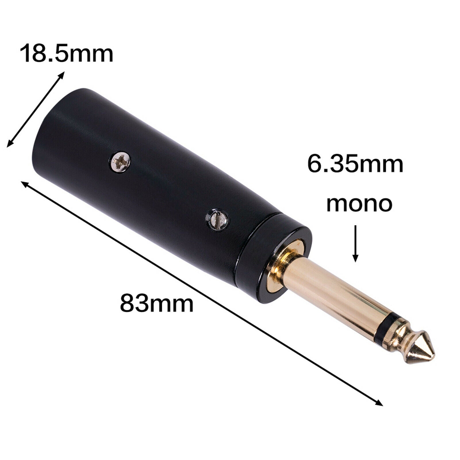 2pcs 3-Pin XLR Male to 1/4" 6.35mm Mono Audio Microphone Mic TRS Adapter