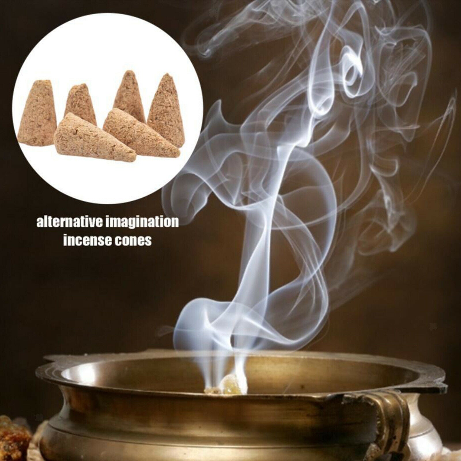 6pcs Sandalwood Bullet Incense Cones Air Purify for Backflow Meditation Gift