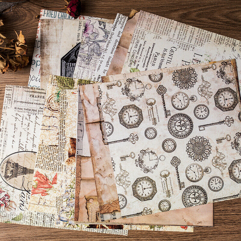20pcs 20cm Paper Pad Scrapbooking DIY Card Making Journal Cover Retro Decoration