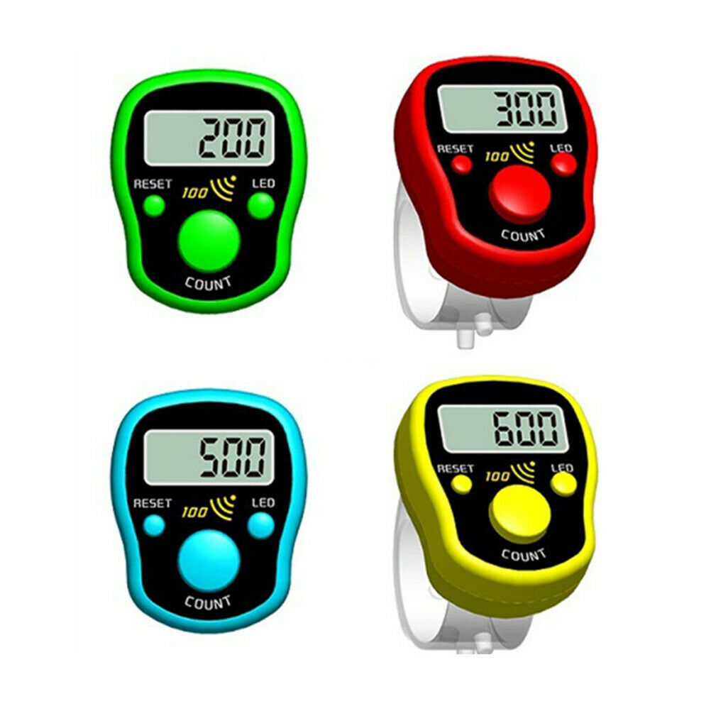 LED Electronic Handheld Counter Clicker Finger Ring Golf Digit Stitch Marker