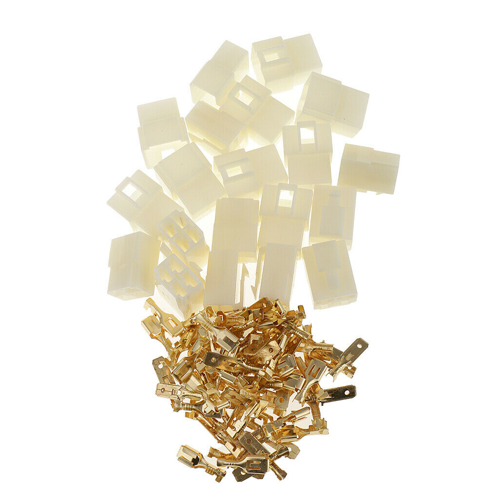 20 Kits Female and Male Connector Plug 2 4 Way Electrical Universal 6.3mm
