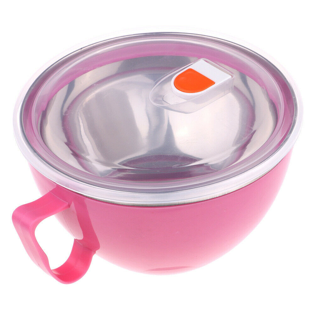Portable Thermal Insulated Lunch Box Bento Food Container Box Outdoors Pink