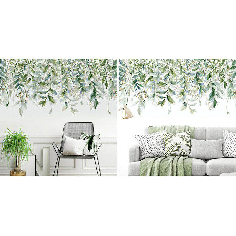 Green Leaves Wall Stickers For Bedroom Living Room DIY Wall Decals Door Mu F Tt