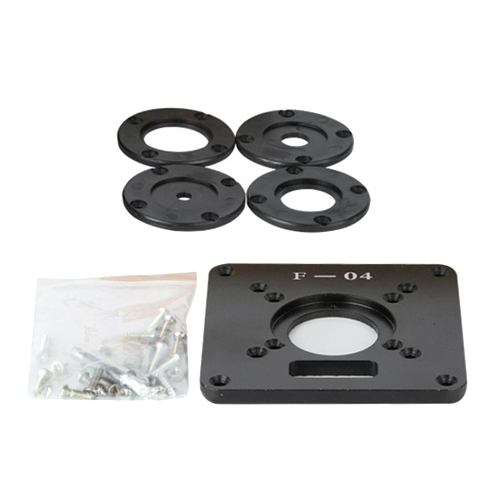 1 Set Aluminum Router Table Insert Plate with Plastic Router Insertion