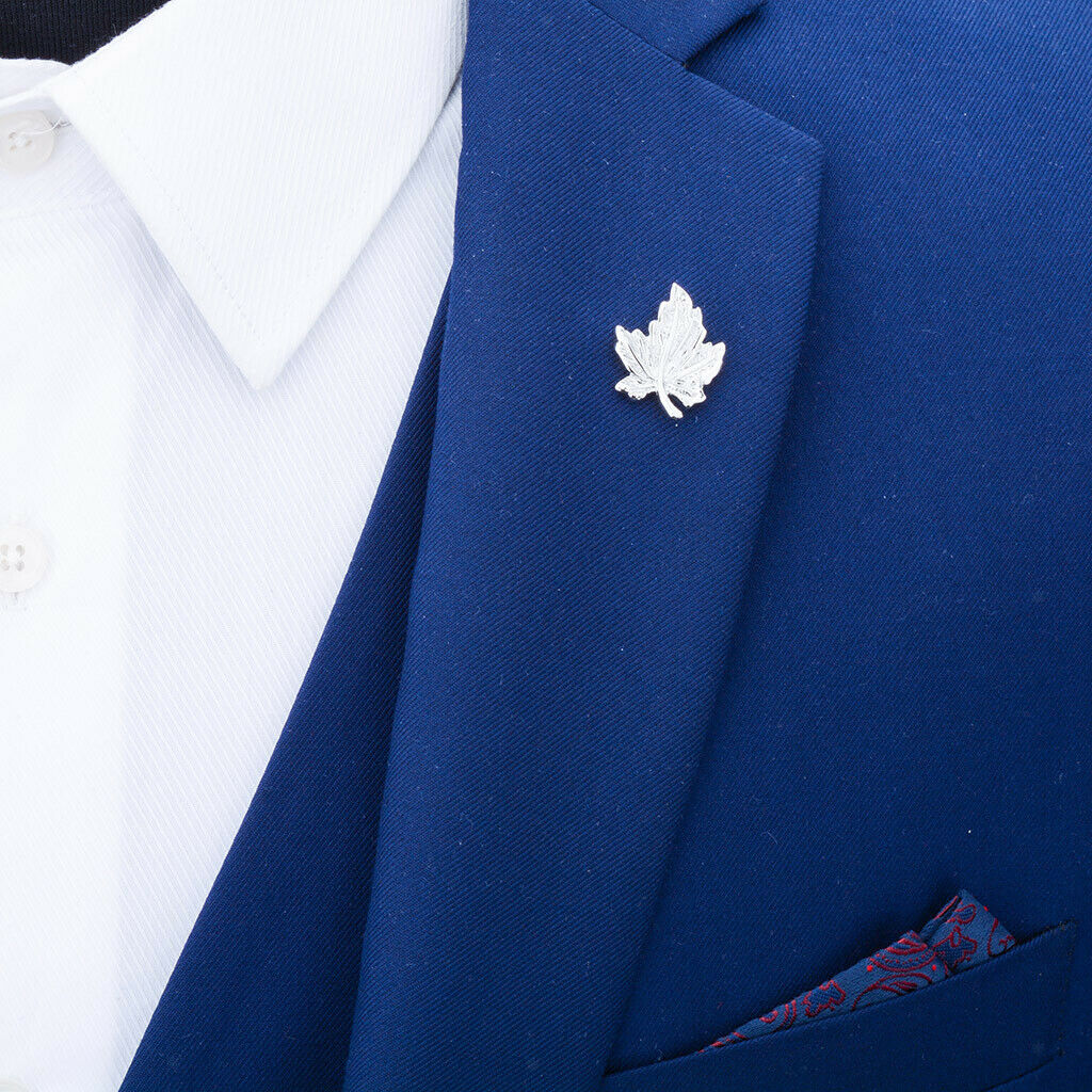 Maple Leaf Suit Shirt Collar Pin Back Lock Brooch Badge For Festival