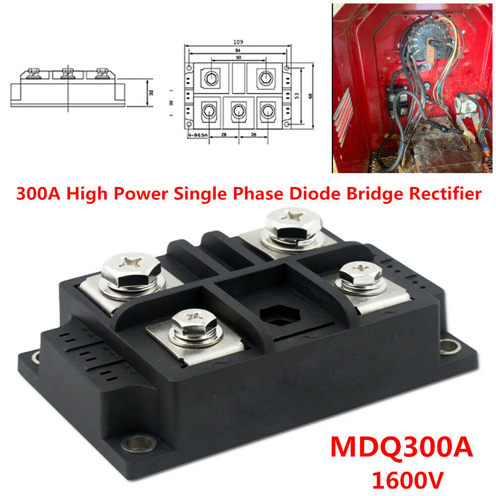 4 Terminal MDQ300A Amp High Power Single-Phase Diode Bridge Rectifier 1600V 300A