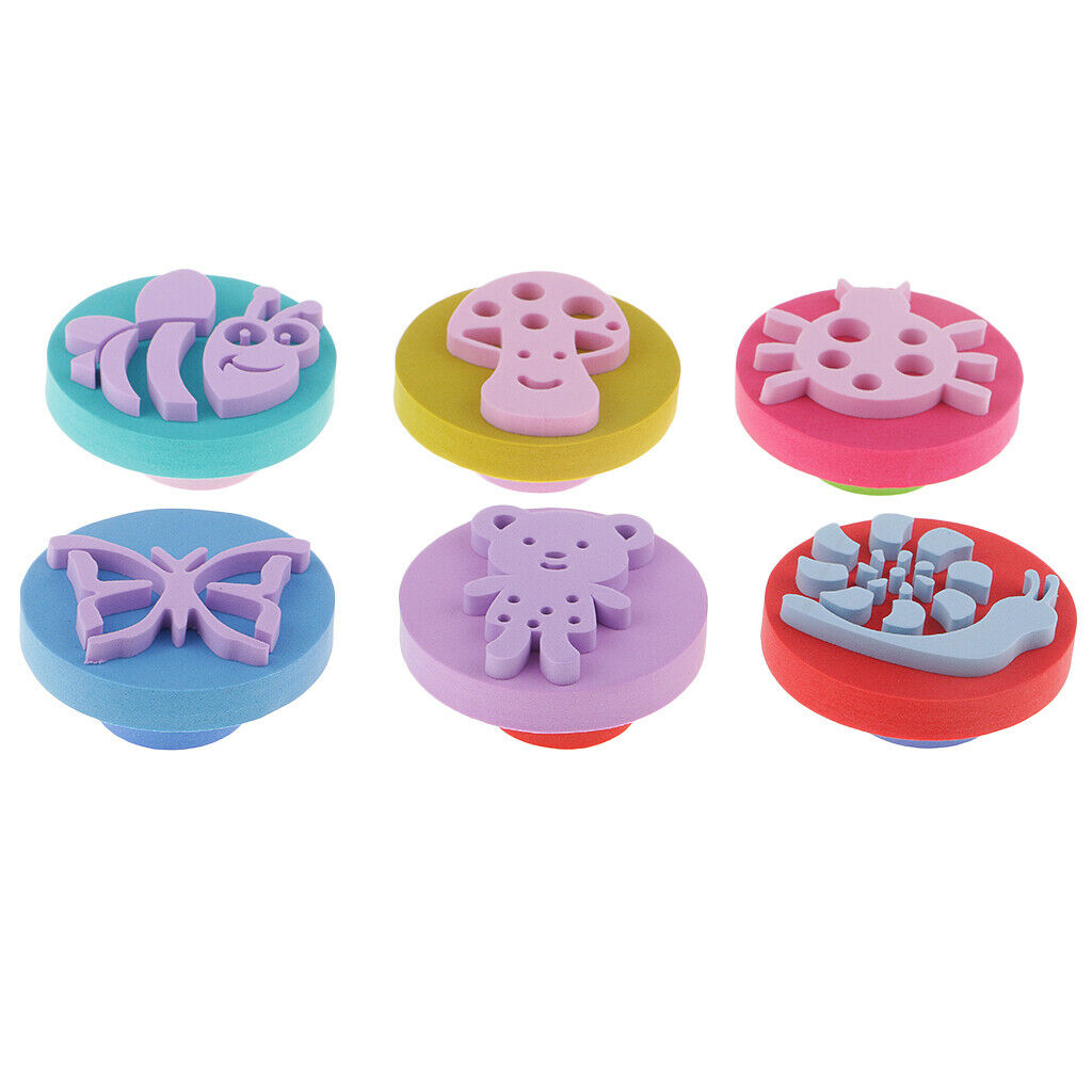 6pcs DIY Painting Brush Sponge Stamp Kids DIY Stampers Graffiti Drawing Toys