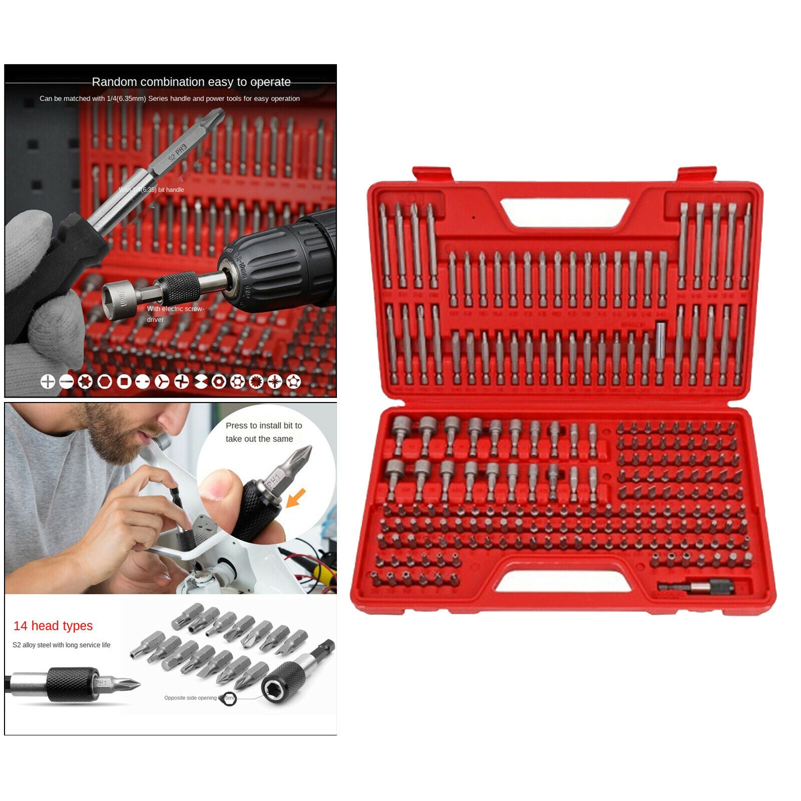 208 in 1 Screwdriver Bits Kit Alloy Security Bit Repairing with Storage Box for