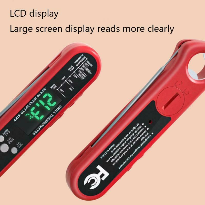 Kitchen Digital Thermometer with Foldable Long Probe Remote Range Cooking Food