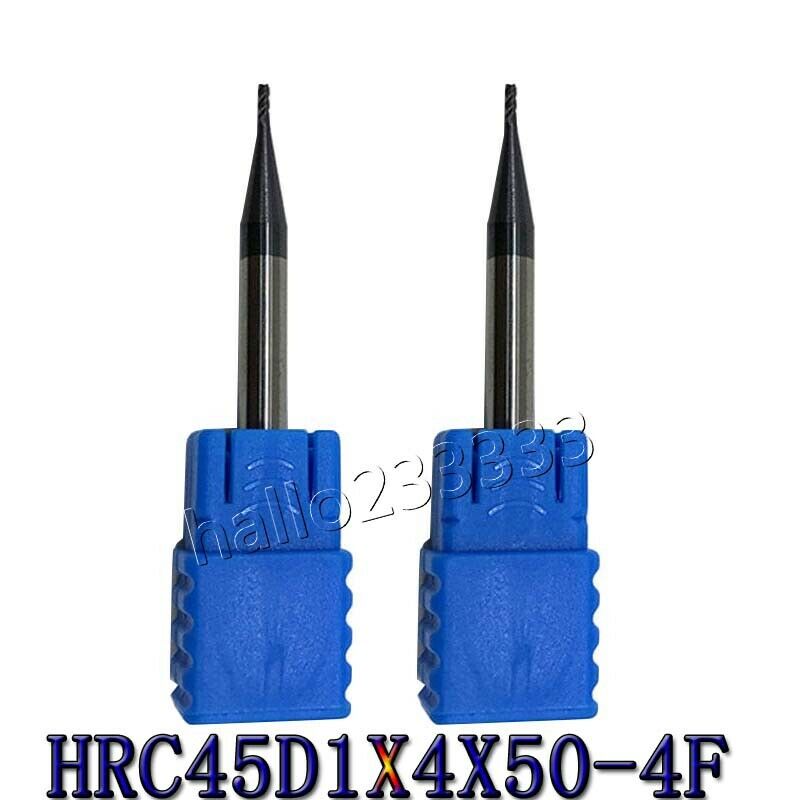 3Pcs 1MM HRC50 HSS Straight Shank 4 Flute End Mill Cutter CNC Drill Bit Tool