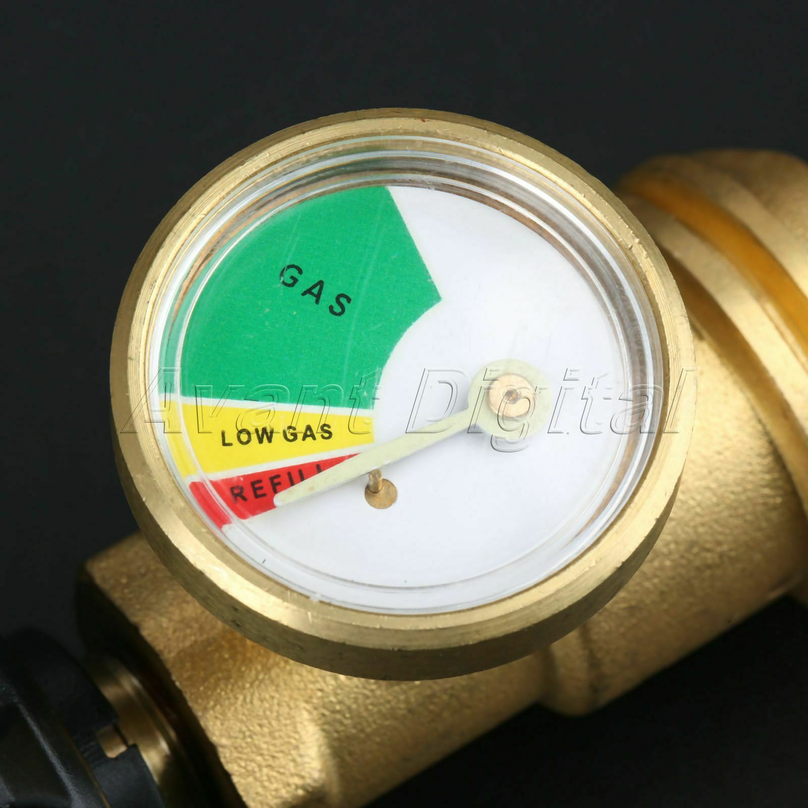 Outdoor Camping QCC1/POL Propane Gas Tank Valves Adapter w/ Pressure Meter Gauge