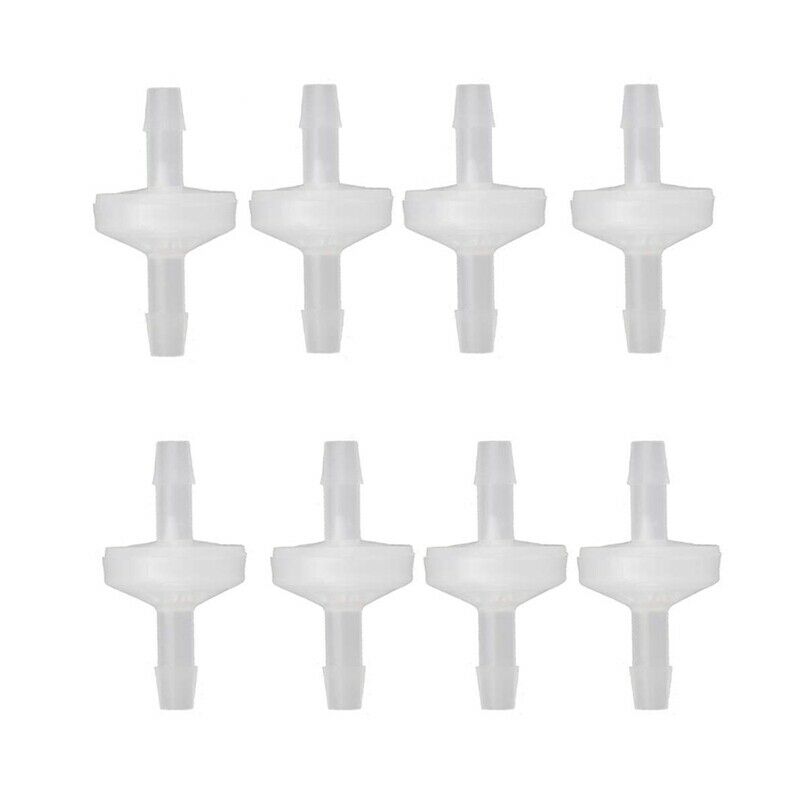 8 Pcs 1/4Inch Check Valve 6mm PVDF One Way Valve Inline Check Valve Non ReturnH9