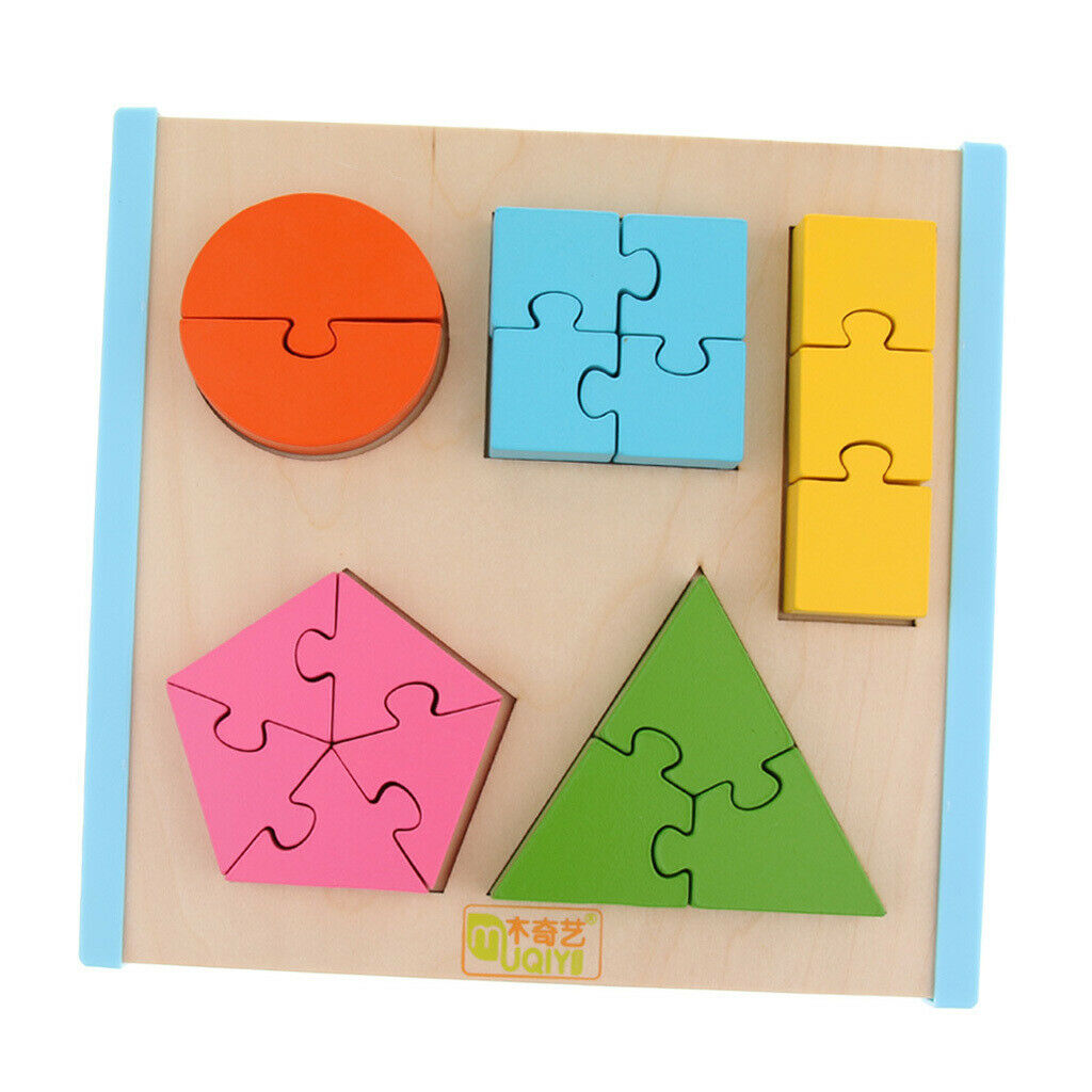 Geometry Shape Wooden Jigsaw Block Puzzle Children Education Toys Style 3