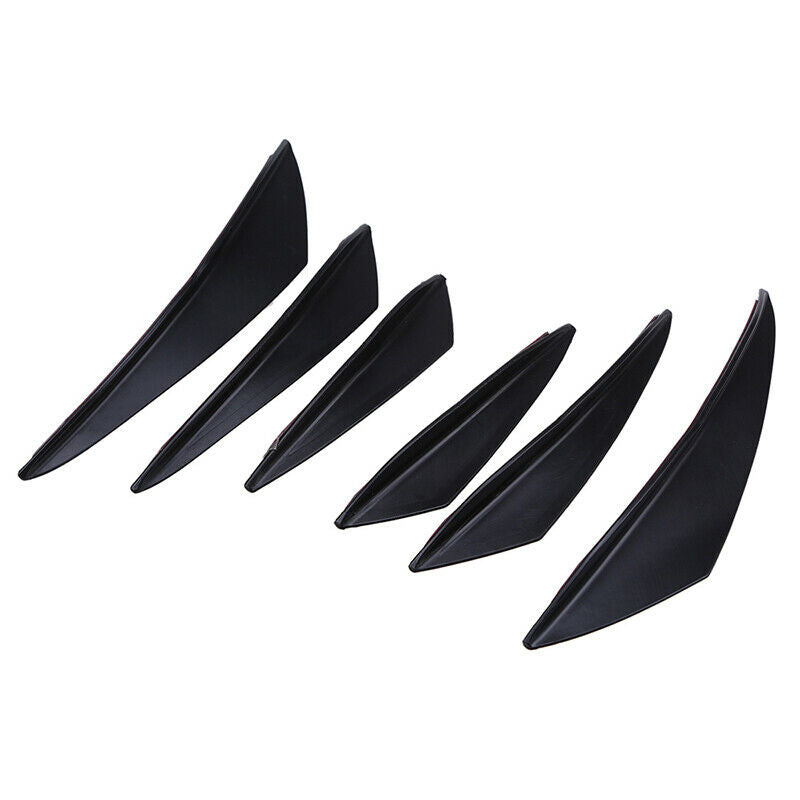 6X Universal Carbon Fiber Car Front Bumper Fins Diffuser Canards Splitter Lips