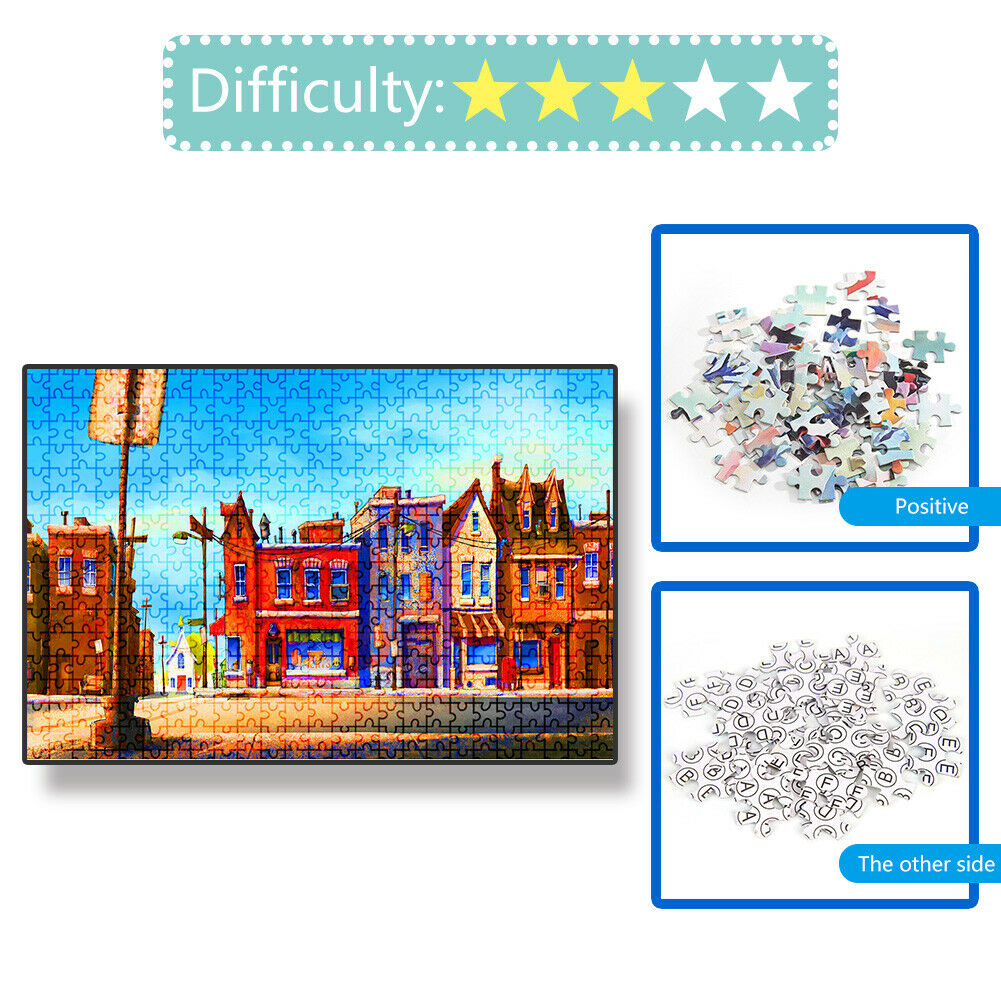 1000pcs/set DIY Streetscape Paper Puzzles Toys Mini Educational Game Jigsaw @