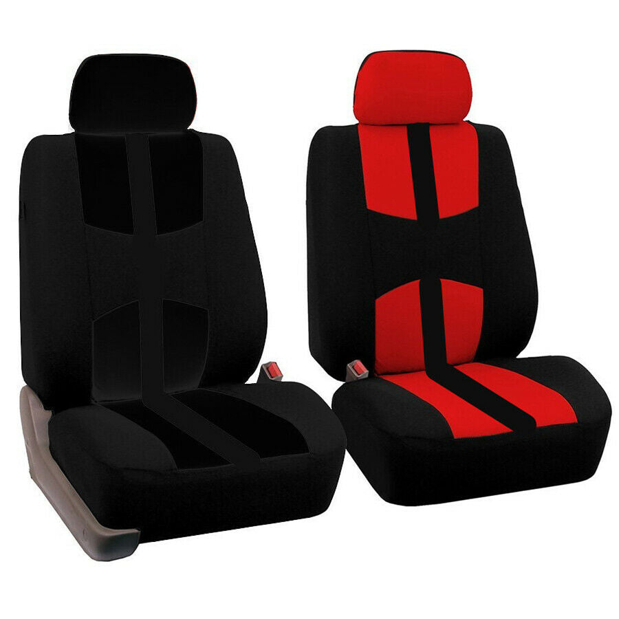 Black Fully Surrounded Universal Car Seat Cover Front + Rear 5 Seat Cushion