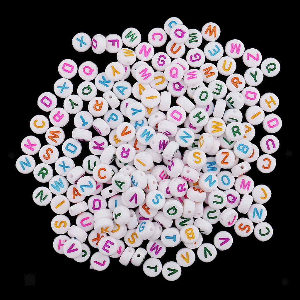 200 Pieces Alphabet Beads DIY Letter Beads For Jewelry Craft Colored Letters
