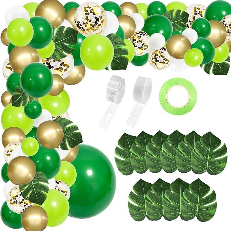 134Pcs Jungle Party Balloon Arch Green Balloon Decoration, with Artificial TN8S5