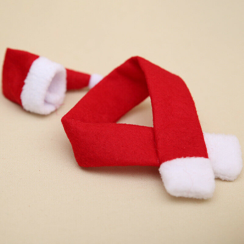 2PCS Christmas Wine Bottle Stopper Santa Hat Scarf Charms Bottle Accessories