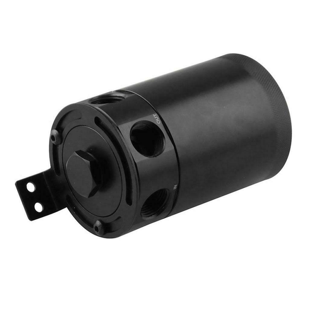 Compact Oil Separator Can/auto Engine Oil Reservoir Tank Black with Breather
