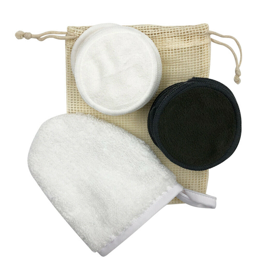 Makeup Remover Pads Glove Laundry Bag Kit Soft Face Cleaning Pads 16pcs
