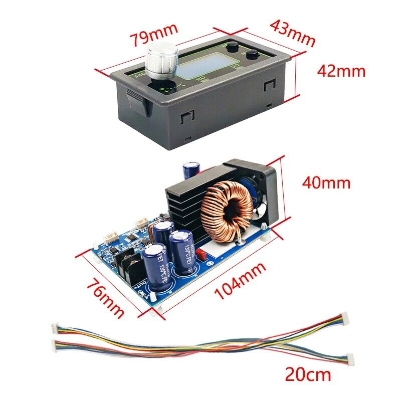 WZ5020L 20A 1000W DC DC Buck Converter CC CV Step-Down Power Module AdjustableN9