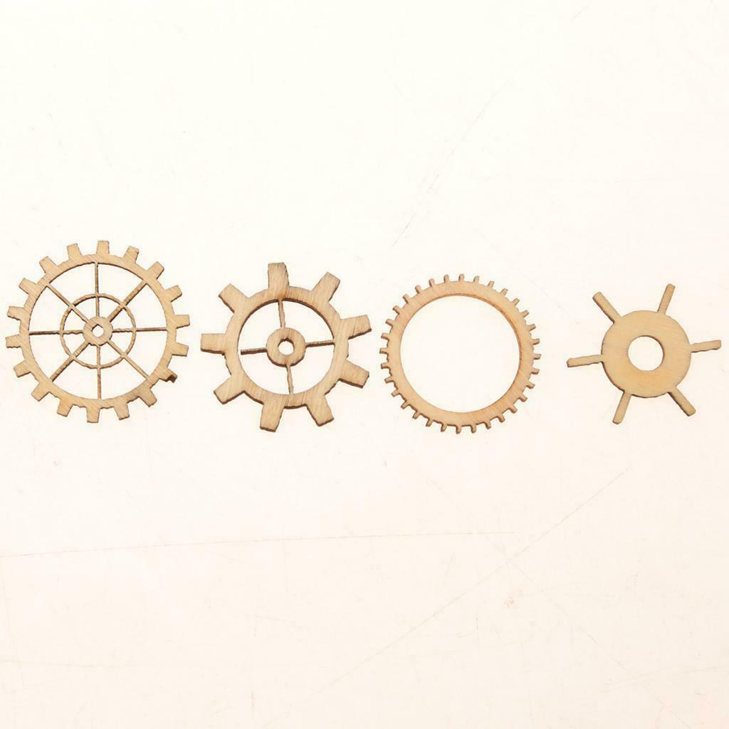36 Pieces Punk Wood Shapes Crafts DIY Decor Embellishment Children Creative