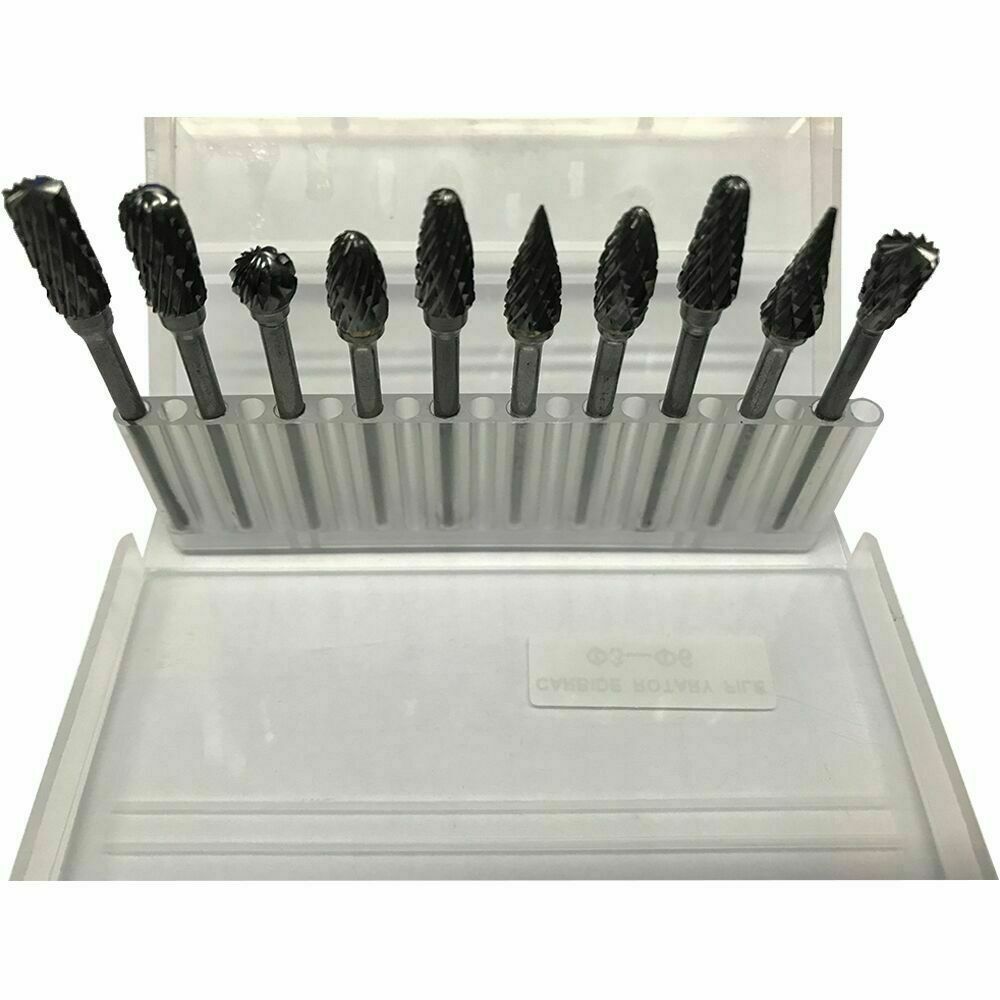 Rotary Burr Set Drill Dremel Tool Wood 3mm Shank Carbide Tungsten Bits Grinding