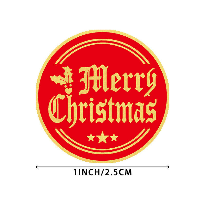 Round 500pcs Merry Christmas Stickers Gifts Packaging Sealing Labels Xmas.l8