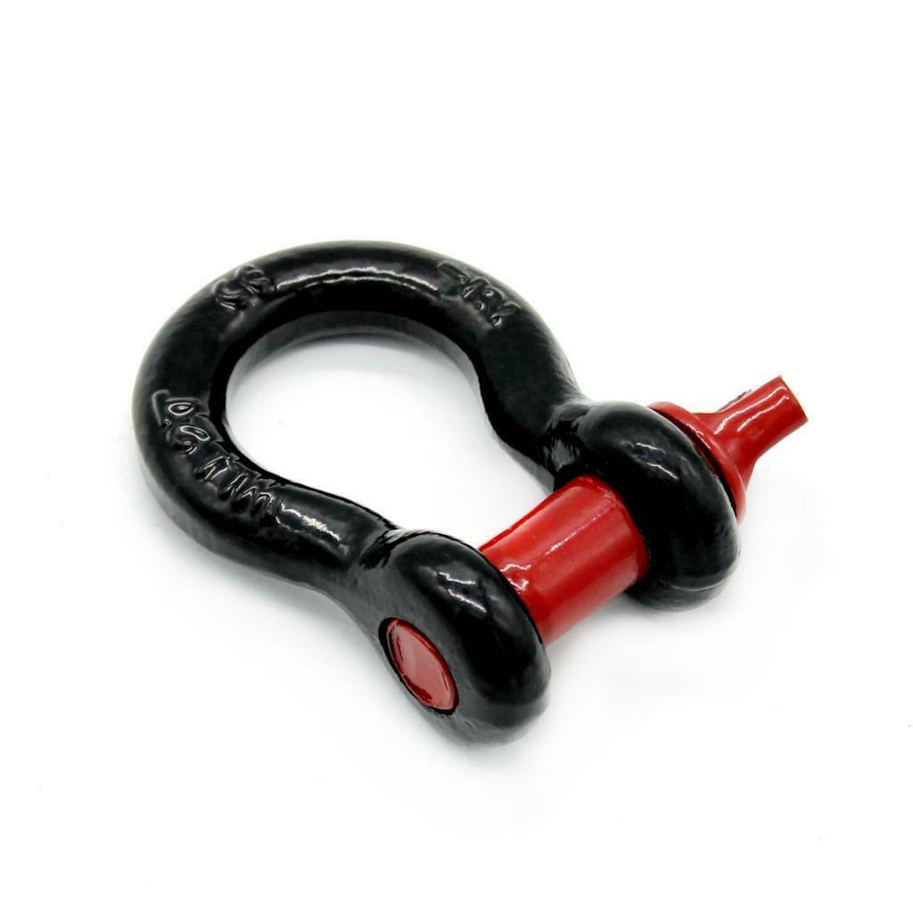 3/4" 2 Ton Univerial Car Tow Trailer Hook D-Rings Bow Shackle Red Black
