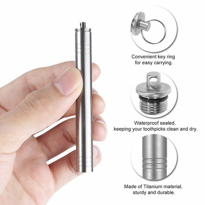 ExtÃ©rieur Portable Titane Alliage Cure-Dents Stockage + RÃ©utilisable [non