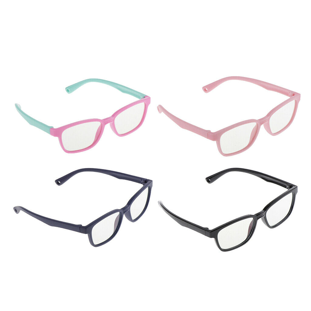 4x Kids Eyeglasses Blue-blocking Silicone Frame Children Glasses Eyewear
