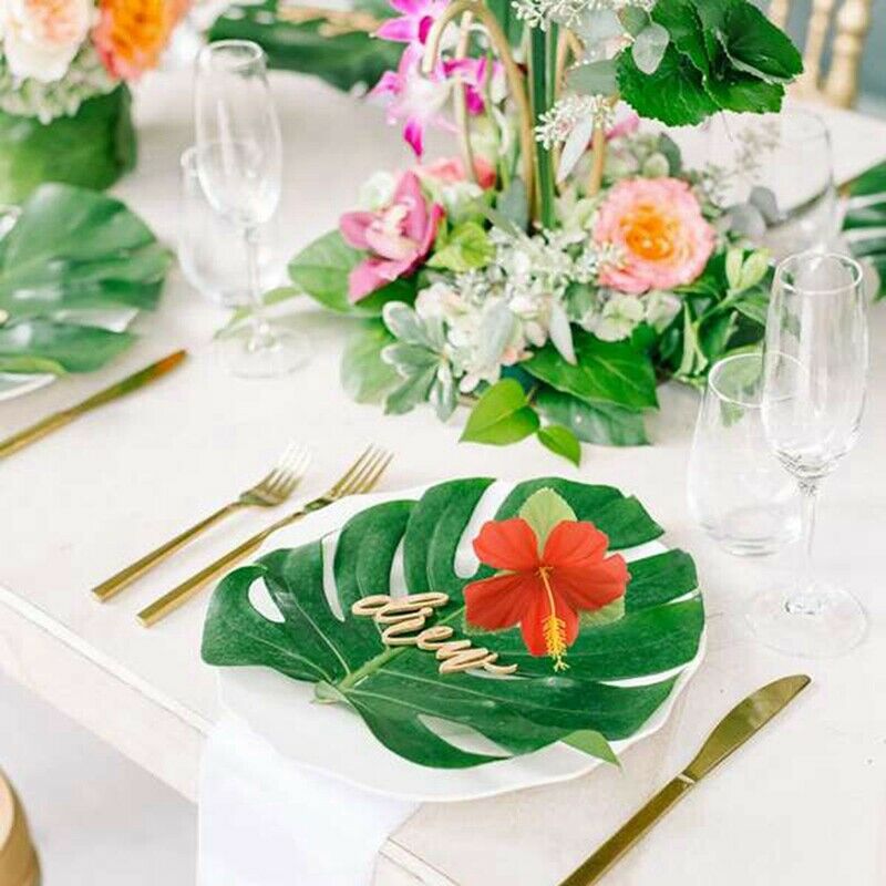 Hawaiian Palm Leaf Hibiscus Decor Luau Party Supplies Birtay Decorations, SuQ5I7