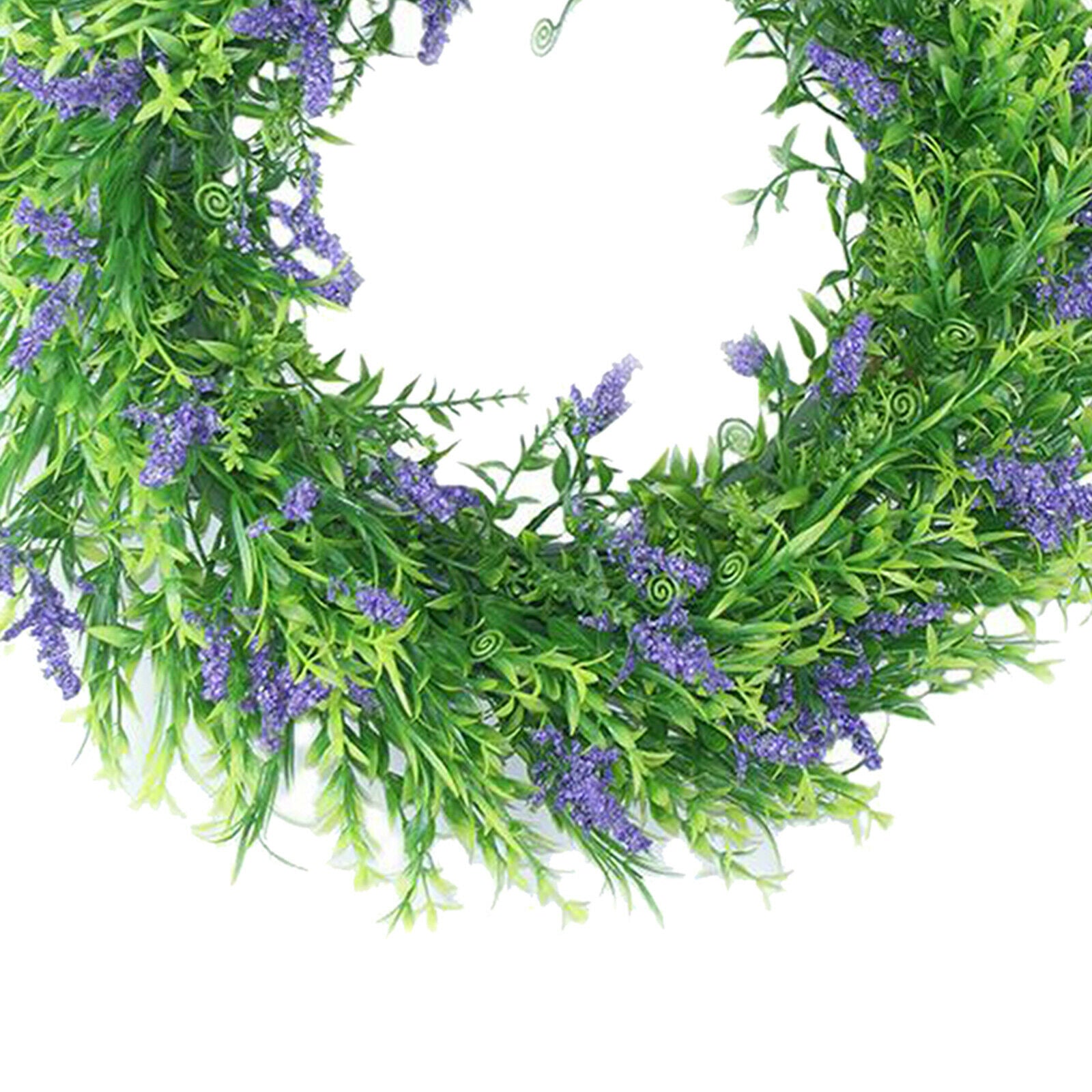 Artificial Lavender Wreath Faux Floral Front Door Wreath for Spring and Summer