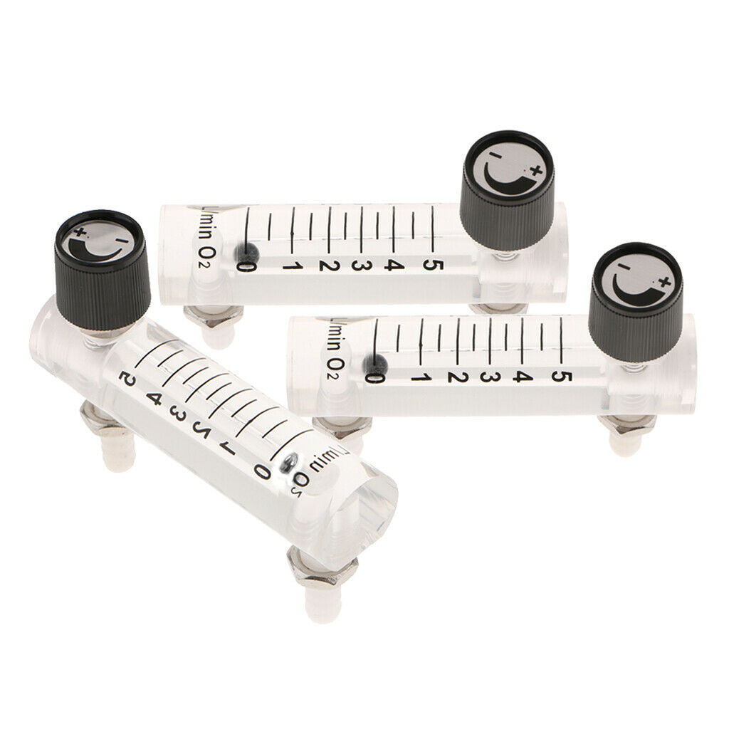 3Pcs Oxygen Ozone Air Flow Meter Flowmeter Tools Acrylic with Control Valve