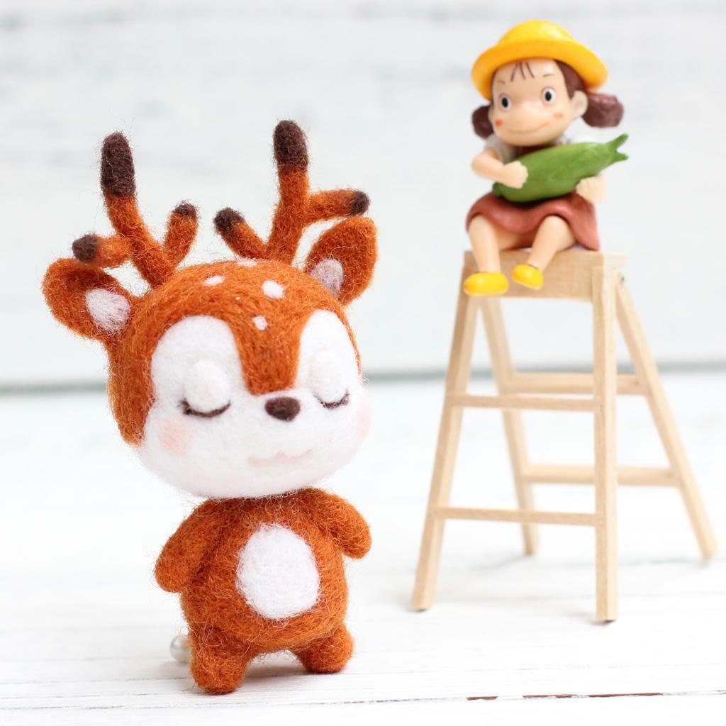 Animal Deer Needle Felting Kit For Beginners with Basic Tools and Tutorials